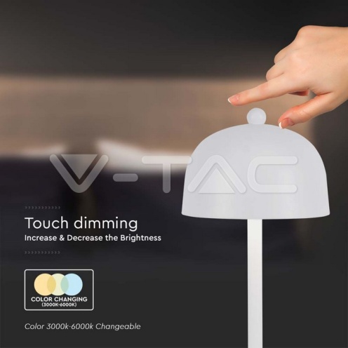 LED Настолна Лампа 1800mAh Батерия 115x300 3 в 1 Бяло Тяло - изглед 3 - rZ commerce LED Настолна Лампа 1800mAh Батерия 115x300 3 в 1 Бяло Тяло - изглед 3