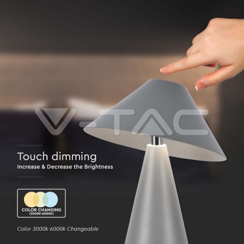 LED Настолна Лампа 1800mAh Батерия 180 x 240 3 в 1 Сиво Тяло 3000K 200Lm - изглед 3 - rZ commerce LED Настолна Лампа 1800mAh Батерия 180 x 240 3 в 1 Сиво Тяло 3000K 200Lm - изглед 3