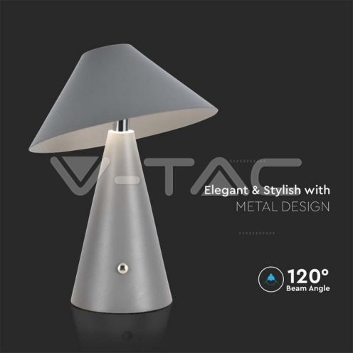 LED Настолна Лампа 1800mAh Батерия 180 x 240 3 в 1 Сиво Тяло 3000K 200Lm - изглед 2 - rZ commerce LED Настолна Лампа 1800mAh Батерия 180 x 240 3 в 1 Сиво Тяло 3000K 200Lm - изглед 2