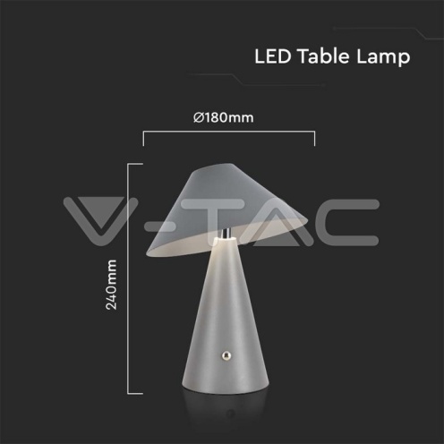 LED Настолна Лампа 1800mAh Батерия 180 x 240 3 в 1 Сиво Тяло 3000K 200Lm - изглед 5 - rZ commerce LED Настолна Лампа 1800mAh Батерия 180 x 240 3 в 1 Сиво Тяло 3000K 200Lm - изглед 5