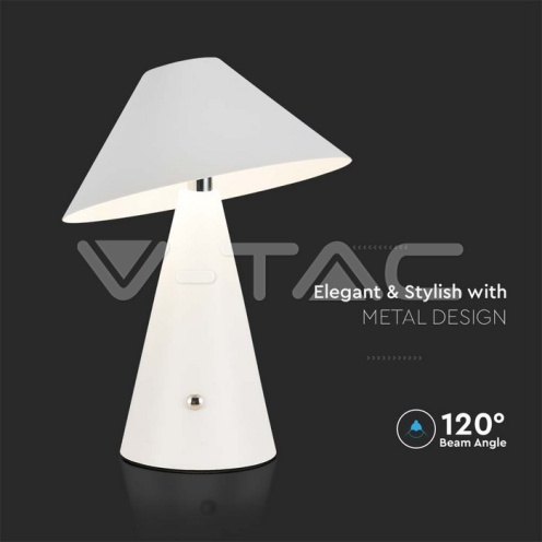 LED Настолна Лампа 1800mAh Батерия 180 x 240 3 в 1 Бяло Тяло 3000K 200Lm - изглед 2 - rZ commerce LED Настолна Лампа 1800mAh Батерия 180 x 240 3 в 1 Бяло Тяло 3000K 200Lm - изглед 2