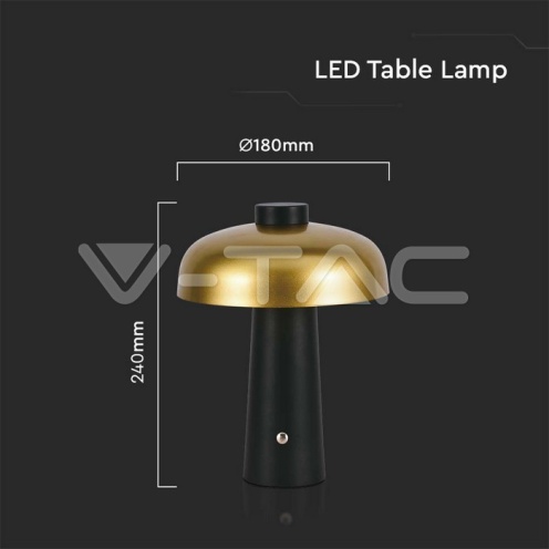 3W LED Настолна Лампа 1800mAh Златно с Черно 3000К 200Lm - изглед 5 - rZ commerce 3W LED Настолна Лампа 1800mAh Златно с Черно 3000К 200Lm - изглед 5