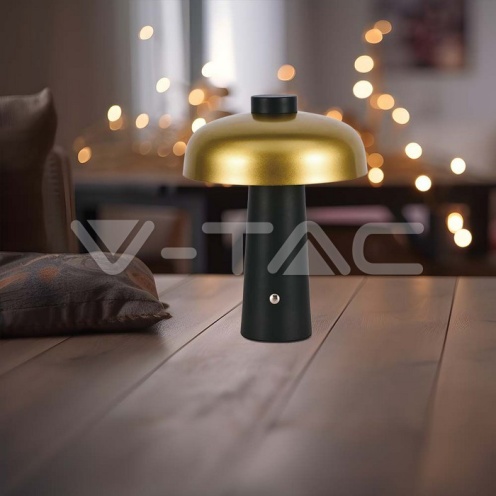 3W LED Настолна Лампа 1800mAh Златно с Черно 3000К 200Lm - изглед 7 - rZ commerce 3W LED Настолна Лампа 1800mAh Златно с Черно 3000К 200Lm - изглед 7