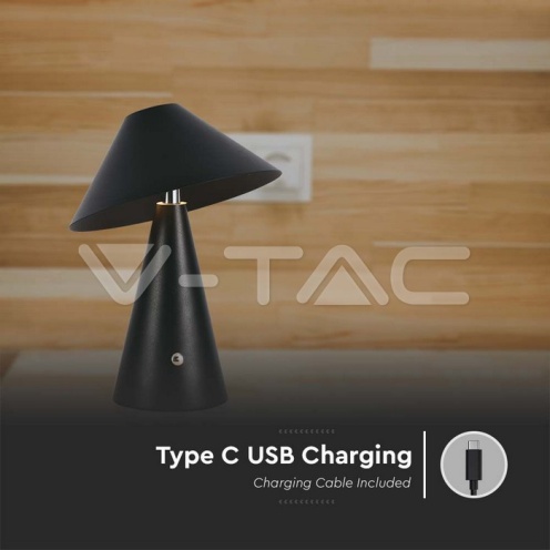 LED Настолна Лампа 1800mAh Батерия 180 x 240 3 в 1 Черно Тяло 3000K 200Lm - изглед 4 - rZ commerce LED Настолна Лампа 1800mAh Батерия 180 x 240 3 в 1 Черно Тяло 3000K 200Lm - изглед 4