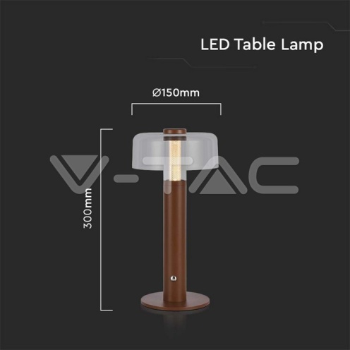 LED Настолна Лампа 1800mAh Батерия 150 x 300 3 в 1 Кафяво Тяло - изглед 5 - rZ commerce LED Настолна Лампа 1800mAh Батерия 150 x 300 3 в 1 Кафяво Тяло - изглед 5
