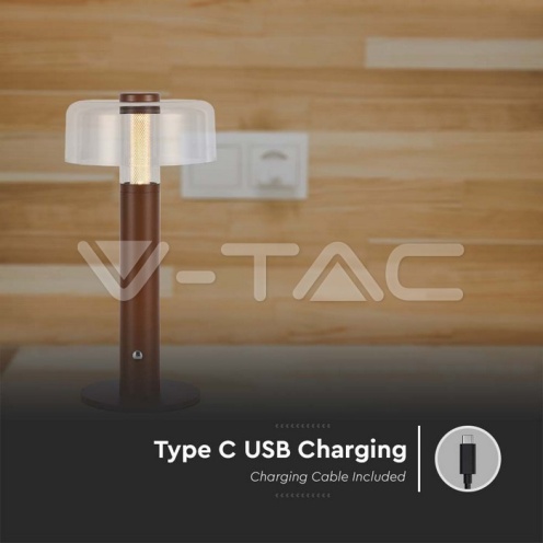LED Настолна Лампа 1800mAh Батерия 150 x 300 3 в 1 Кафяво Тяло - изглед 4 - rZ commerce LED Настолна Лампа 1800mAh Батерия 150 x 300 3 в 1 Кафяво Тяло - изглед 4