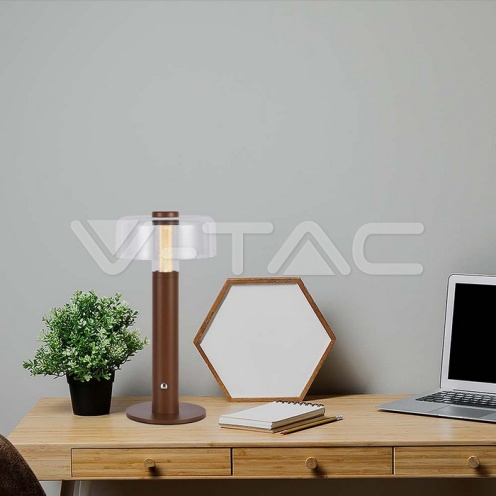 LED Настолна Лампа 1800mAh Батерия 150 x 300 3 в 1 Кафяво Тяло - изглед 6 - rZ commerce LED Настолна Лампа 1800mAh Батерия 150 x 300 3 в 1 Кафяво Тяло - изглед 6