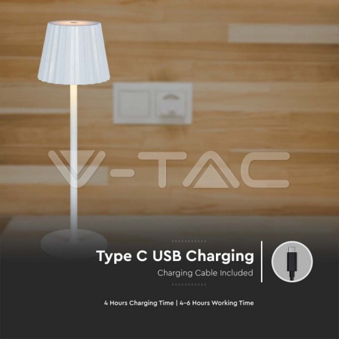 1.5W LED Настолна Лампа Бяла 3in1 плисе 53lm - изглед 5