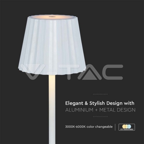 1.5W LED Настолна Лампа Бяла 3in1 плисе 53lm - изглед 3