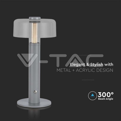 LED Настолна Лампа 1800mAh Батерия 150 x 300 3 в 1 Сиво Тяло - изглед 2 - rZ commerce LED Настолна Лампа 1800mAh Батерия 150 x 300 3 в 1 Сиво Тяло - изглед 2