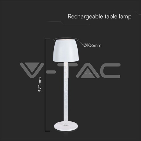3W LED Настолна Лампа - Воден Ефект 3000K Черно Тяло - изглед 5