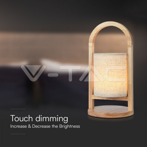 1.5W LED Настолна Лампа 3000К Бежова Дървена Дръжка - изглед 3 - rZ commerce 1.5W LED Настолна Лампа 3000К Бежова Дървена Дръжка - изглед 3