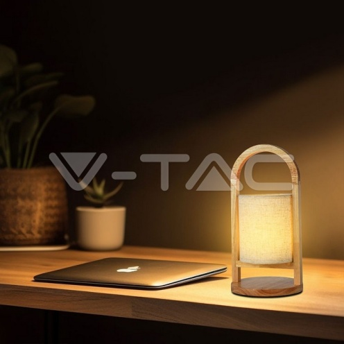 1.5W LED Настолна Лампа 3000К Бежова Дървена Дръжка - изглед 6 - rZ commerce 1.5W LED Настолна Лампа 3000К Бежова Дървена Дръжка - изглед 6