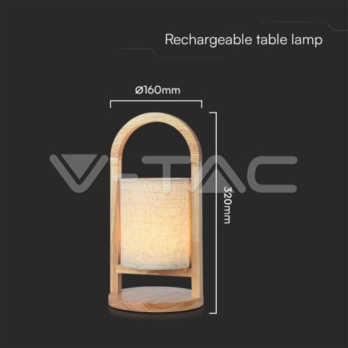 1.5W LED Настолна Лампа 3000К Бежова Дървена Дръжка - изглед 5 - rZ commerce 1.5W LED Настолна Лампа 3000К Бежова Дървена Дръжка - изглед 5