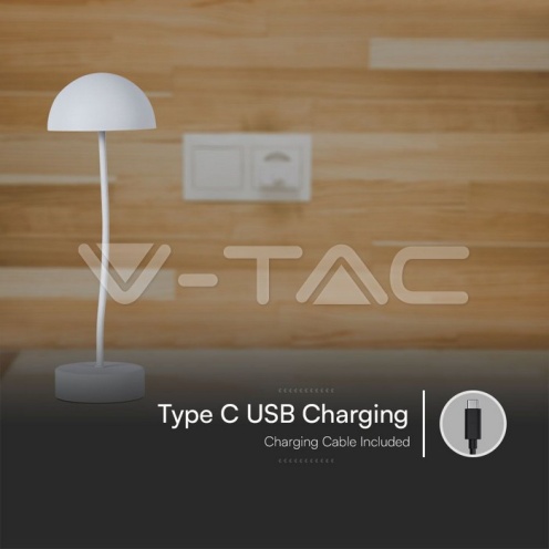 3W LED Настолна Лампа 3000K Бяло Тяло - изглед 4