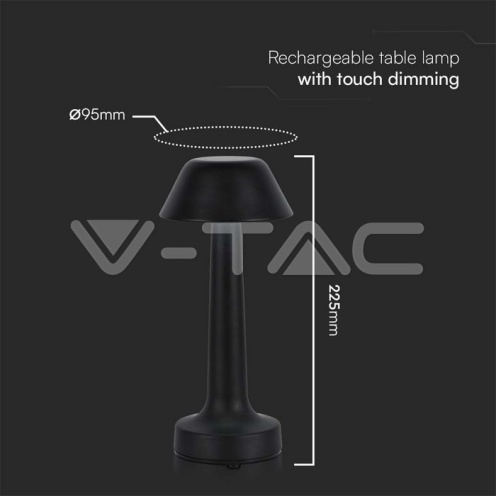 2W LED Настолна Лампа (D100*230) 3 в 1 Черно Тяло - изглед 5