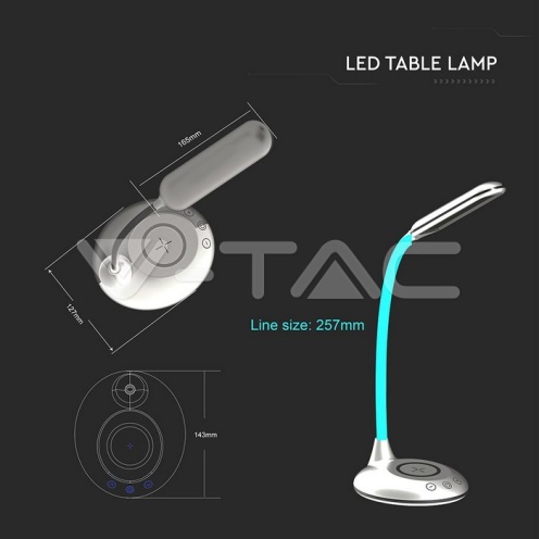 5W Настолна Лампа 3в1 Безжично Зареждане GSM Бяла Кръгла Основа - изглед 2 - rZ commerce 5W Настолна Лампа 3в1 Безжично Зареждане GSM Бяла Кръгла Основа - изглед 2