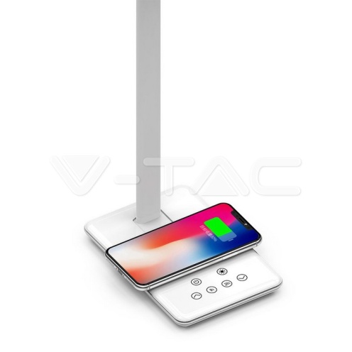 5W Настолна Лампа 3в1 Безжично Зареждане GSM Бяла Правоъгълна Основа - изглед 7 - rZ commerce 5W Настолна Лампа 3в1 Безжично Зареждане GSM Бяла Правоъгълна Основа - изглед 7