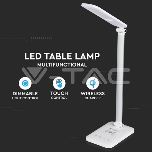 7W LED Настолна Лампа Wireless Charger 3in1 Бяла - изглед 2