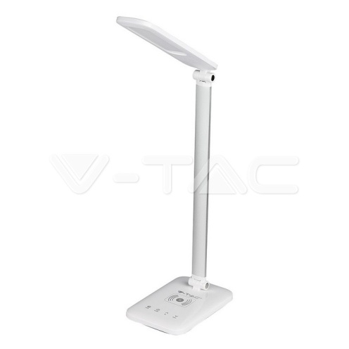 7W LED Настолна Лампа Wireless Charger 3in1 Бяла - изглед 1