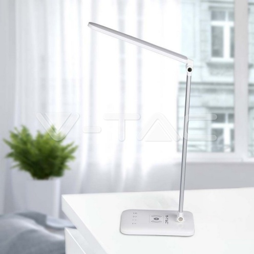 7W LED Настолна Лампа Wireless Charger 3in1 Бяла - изглед 3