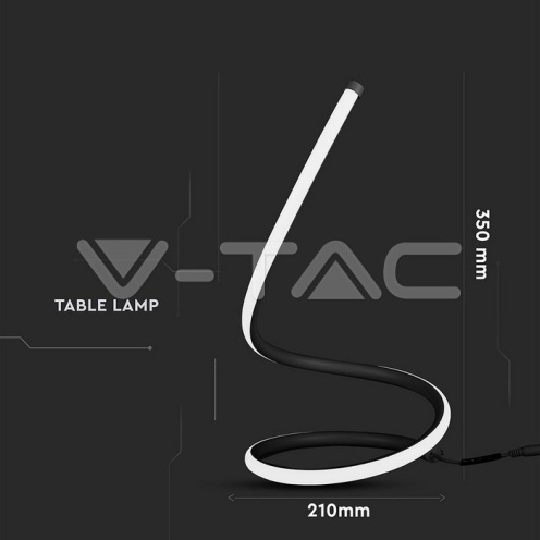 12W LED Настолна Лампа Извита Кабел - Ключ 3000К Черна - изглед 5 - rZ commerce 12W LED Настолна Лампа Извита Кабел - Ключ 3000К Черна - изглед 5