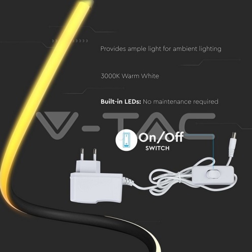 12W LED Настолна Лампа Извита Кабел - Ключ 3000К Черна - изглед 4 - rZ commerce 12W LED Настолна Лампа Извита Кабел - Ключ 3000К Черна - изглед 4