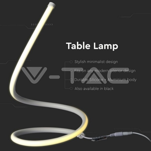12W LED Настолна Лампа Извита Кабел - Ключ 3000К Бяла - изглед 4 - rZ commerce 12W LED Настолна Лампа Извита Кабел - Ключ 3000К Бяла - изглед 4