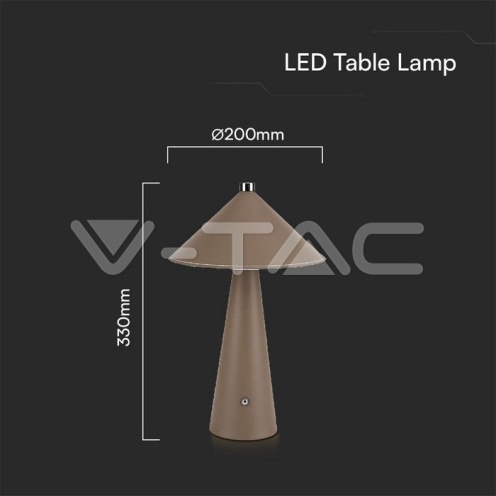 3W LED Настолна Лампа Батерия 4000mAh CCT: 3IN1 Кафяво Тяло Димираща - изглед 5 - rZ commerce 3W LED Настолна Лампа Батерия 4000mAh CCT: 3IN1 Кафяво Тяло Димираща - изглед 5