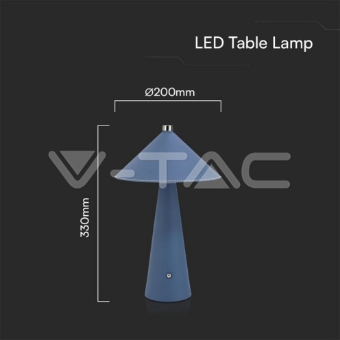 3W LED Настолна Лампа Батерия 3IN1 Син Тяло Димираща 240lm - изглед 5 - rZ commerce 3W LED Настолна Лампа Батерия 3IN1 Син Тяло Димираща 240lm - изглед 5