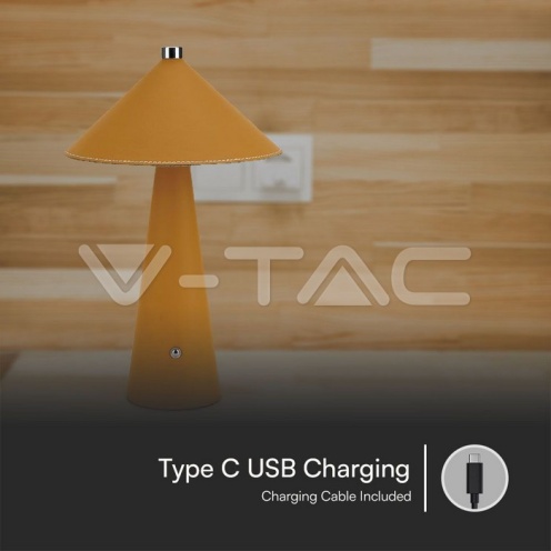 3W LED Настолна Лампа Батерия 4000mAh CCT: 3IN1 Жълт Тяло Димираща - изглед 2 - rZ commerce 3W LED Настолна Лампа Батерия 4000mAh CCT: 3IN1 Жълт Тяло Димираща - изглед 2