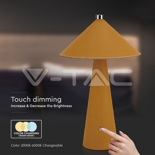 3W LED Настолна Лампа Батерия 4000mAh CCT: 3IN1 Жълт Тяло Димираща - изглед 3 - rZ commerce 3W LED Настолна Лампа Батерия 4000mAh CCT: 3IN1 Жълт Тяло Димираща - изглед 3