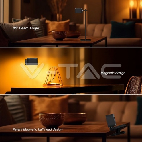 3W LED Магнитна Настолна Лампа Батерия 1800mAh CCT: 3IN1 Черно Тяло - изглед 2 - rZ commerce 3W LED Магнитна Настолна Лампа Батерия 1800mAh CCT: 3IN1 Черно Тяло - изглед 2