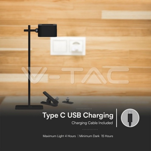 3W LED Магнитна Настолна Лампа Батерия 1800mAh CCT: 3IN1 Черно Тяло - изглед 3 - rZ commerce 3W LED Магнитна Настолна Лампа Батерия 1800mAh CCT: 3IN1 Черно Тяло - изглед 3