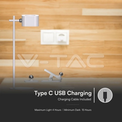 3W LED Магнитна Настолна Лампа Батерия 1800mAh CCT: 3IN1 Бяло Тяло - изглед 3 - rZ commerce 3W LED Магнитна Настолна Лампа Батерия 1800mAh CCT: 3IN1 Бяло Тяло - изглед 3