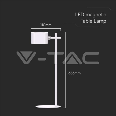 3W LED Магнитна Настолна Лампа Батерия 1800mAh CCT: 3IN1 Бяло Тяло - изглед 6 - rZ commerce 3W LED Магнитна Настолна Лампа Батерия 1800mAh CCT: 3IN1 Бяло Тяло - изглед 6