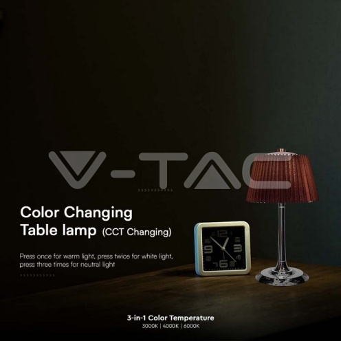 1.5W LED Настолна Лампа 3in1 Хром + Кафяво 40lm - изглед 5 - rZ commerce 1.5W LED Настолна Лампа 3in1 Хром + Кафяво 40lm - изглед 5