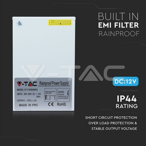 LED Захранване - 60W 12V IP45 - изглед 7