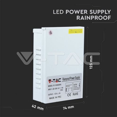 LED Захранване - 60W 12V IP45 - изглед 8
