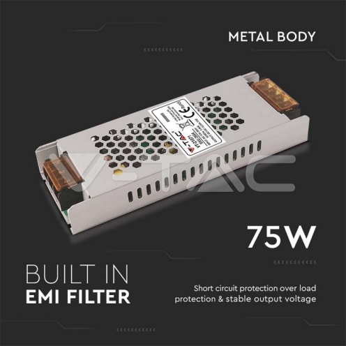 LED Захранване 75W 12V 6.25A IP20 - изглед 3