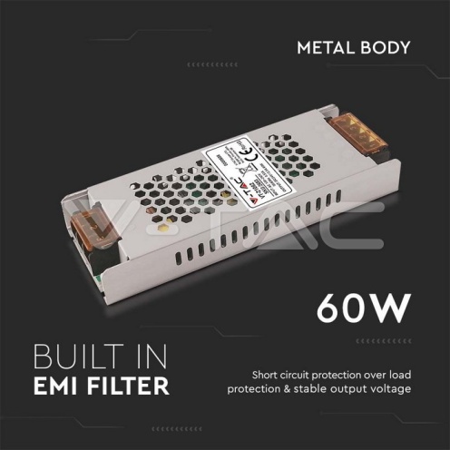LED Захранване 60W 24V 2.5A IP20 - изглед 3