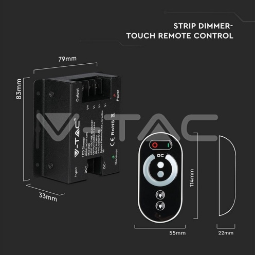 Touch Димер За Едноцветна Лента 12V-24V 18A - изглед 6