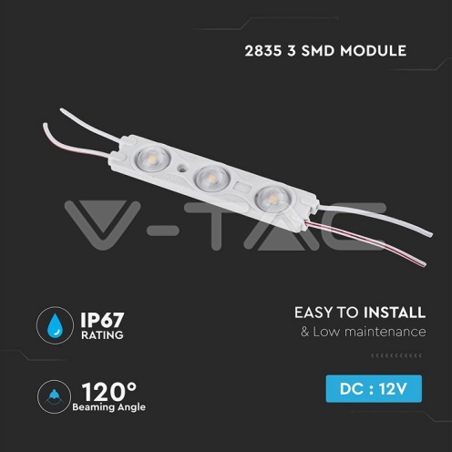 LED Модул 1.5W 3LED SMD2835 3000K IP67 - изглед 2