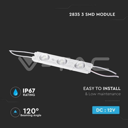 LED Модул 1.5W 3LED SMD2835 Син IP67 - изглед 2