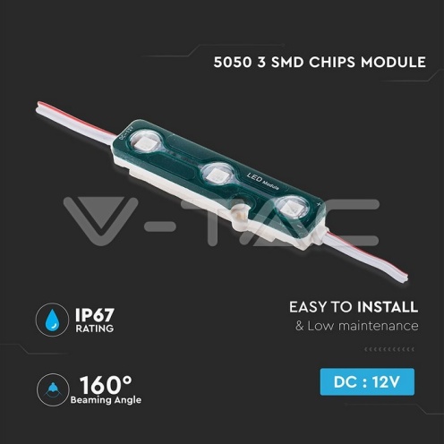 LED Модул 3LED SMD5050 Green IP67 - изглед 3