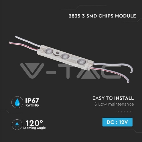 LED Модул 3LED SMD2835 6000K IP67 - изглед 2