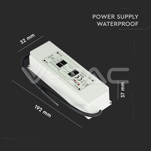 LED Захранване - 100W Слим Пластик IP67 12V - изглед 6