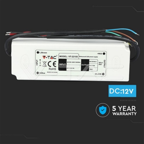 LED Захранване - 150W Слим Пластик IP67 12V - изглед 5