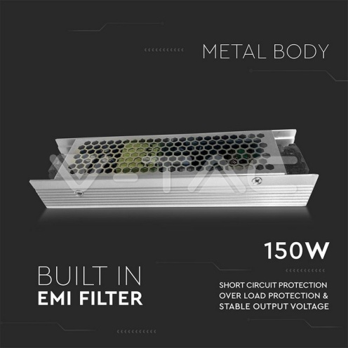 LED Slim Захранване - 150W 12V 12.5A Метал - изглед 2 - rZ commerce LED Slim Захранване - 150W 12V 12.5A Метал - изглед 2