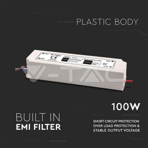 LED Захранване Slim Plastic - 100W 12V IP45 - изглед 2